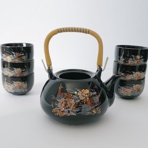 Vintage Japanese Style Teapot & Cups Set